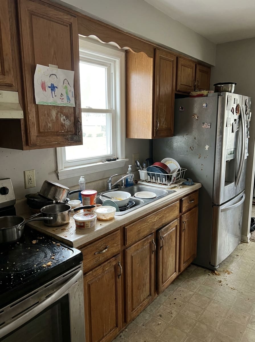 Kitchen deep clean before cleaning