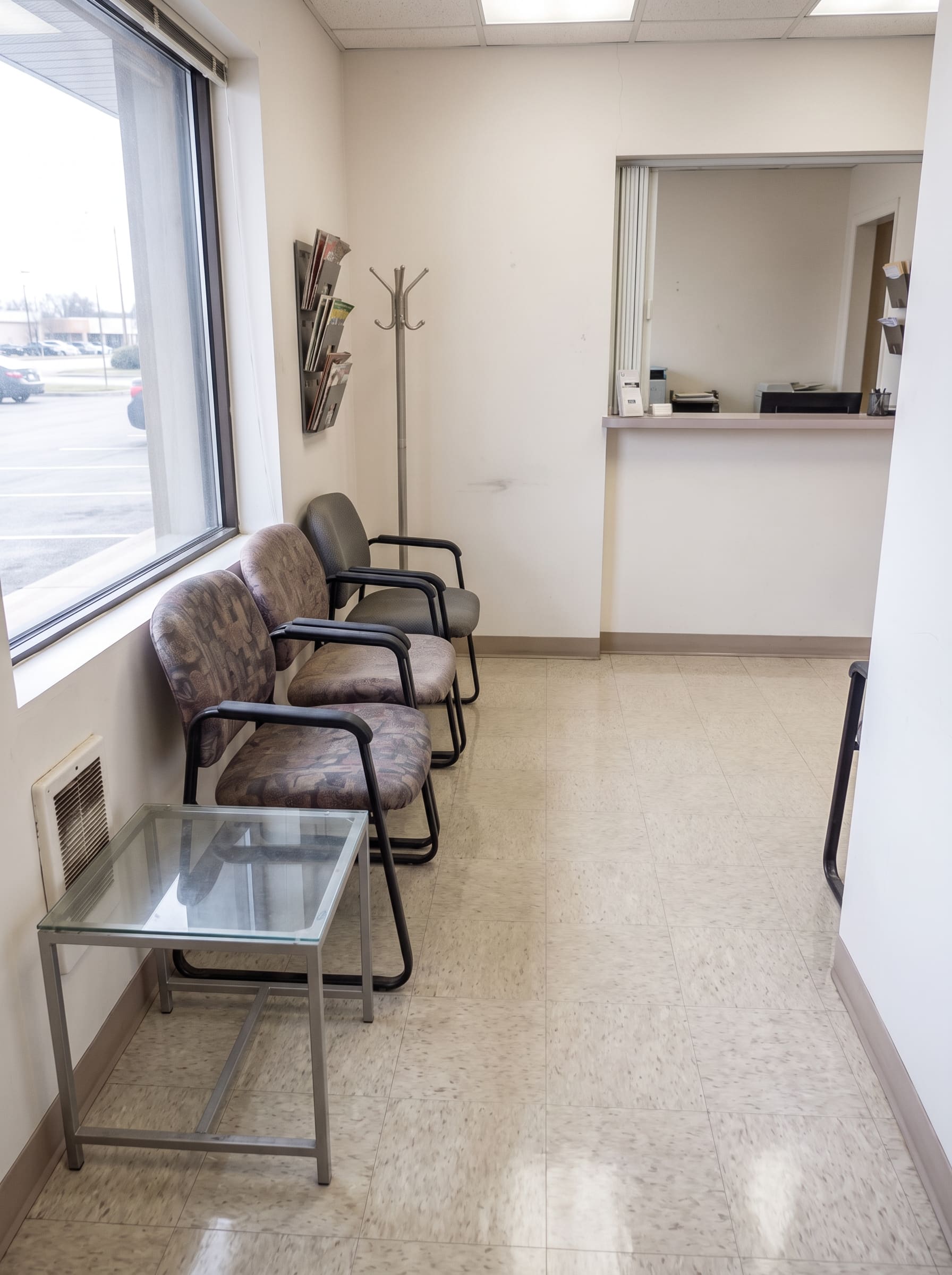 Medical waiting room after cleaning